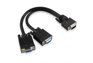 China 28AWG 1 male to 2 female VGA splitter cable for TV, computer, PC, Projector wholesale