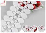 Polyester Embroidered Guipure Water Soluble Lace / Pom Pom Lace Edging