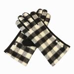 Christmas 22x16cm Windproof Heated Gloves Grid Winter Ladies Mittens Fleece