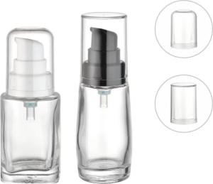 China Transparent Cosmetic Pump Bottle With Glass Base Material Fast Shipping In 7-35 Days wholesale