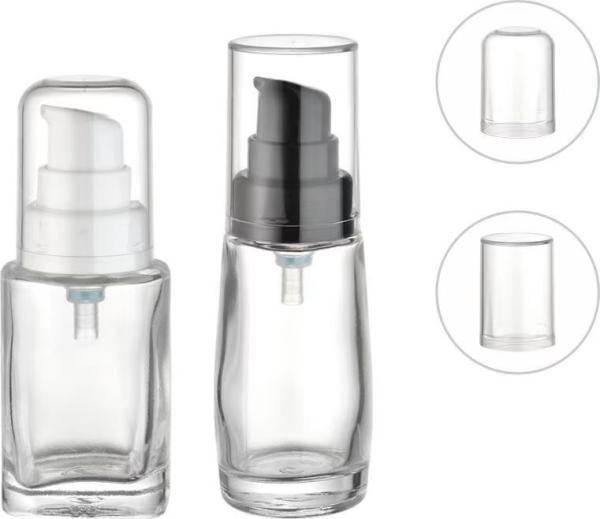 Transparent Cosmetic Pump Bottle With Glass Base Material Fast Shipping In 7-35