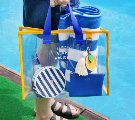 Fashion PVC Handbags Clothing Package , Beach Travelling PVC Swim Bag