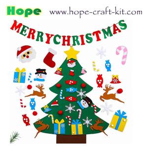 China Merry Christmas Tree Decoration Hanging Pendants Felt Craft DIY Material for Kid Ornament Creative Craft Kits OEM ODM wholesale