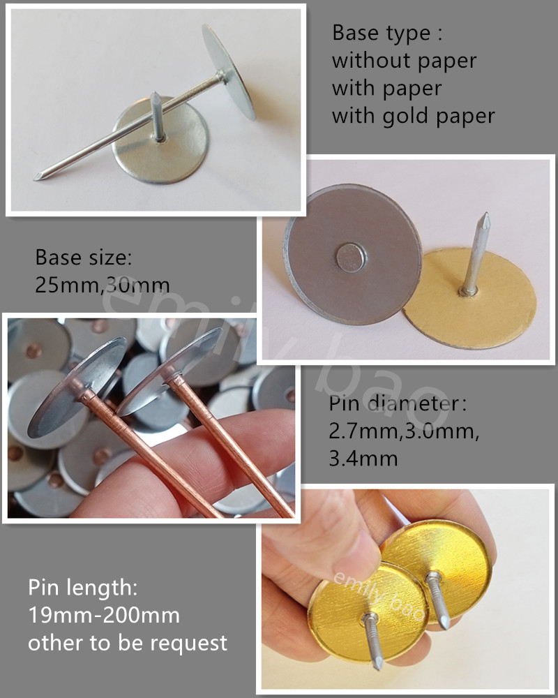 12ga Galvanized Steel Capacitor Discharge Cup Head Weld Pin For Duct Liner