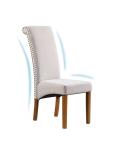 300lb Capacity Beige Dining Chair Sets Of 2 / Padded Fabric Side Chair