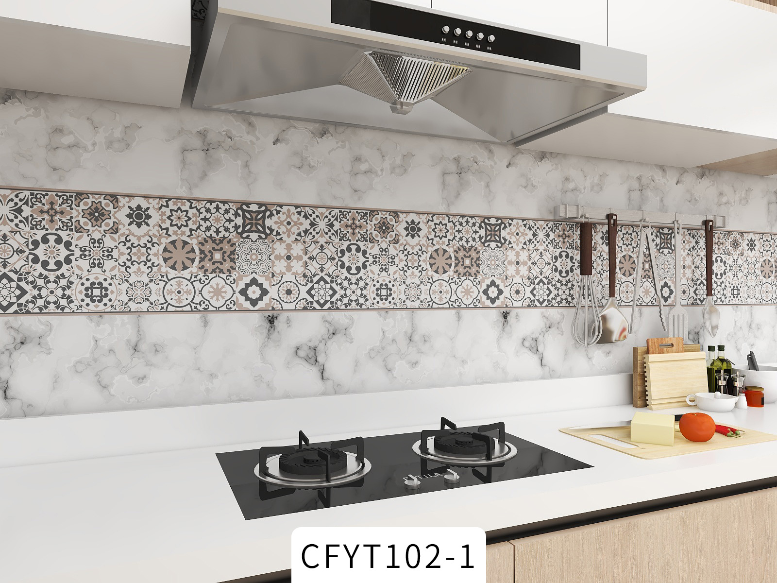 Removable Self-adhesive Foil Sticker Kitchen Backsplash Wallpaper Roll Waterproof Wall Paper for Decorative Tile