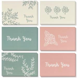 China 6 Kinds Floral Designs Thanks Greeting Card Various Inner Paper Available wholesale