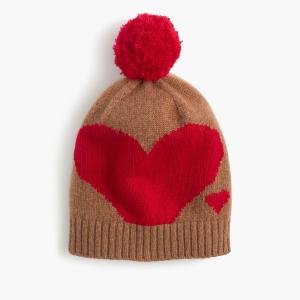 China Women ' S Heart Jacquard Knitted Pom Pom Hat 100 Percent Cashmere Material wholesale