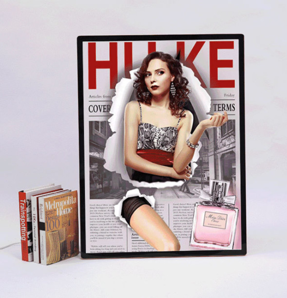 Custom Outdoor Backlit Sign Box Aluminum Frameless Poster Tension Fabric