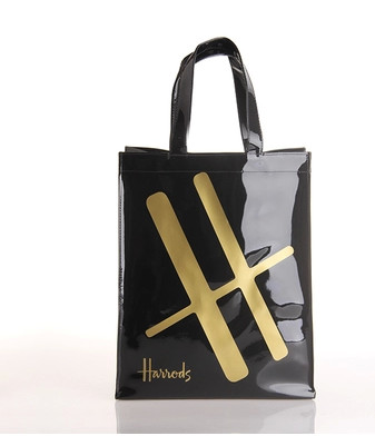 Customized Sewing Black PVC Handbags , Plastic PVC Promotional Bags