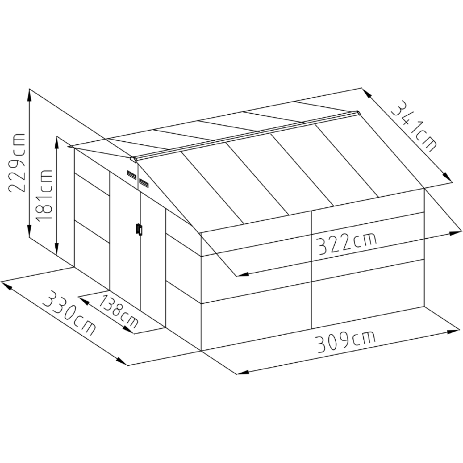 120kg Capacity Color Steel Plate Galvanized Steel Garden Building Shed with Air Vents