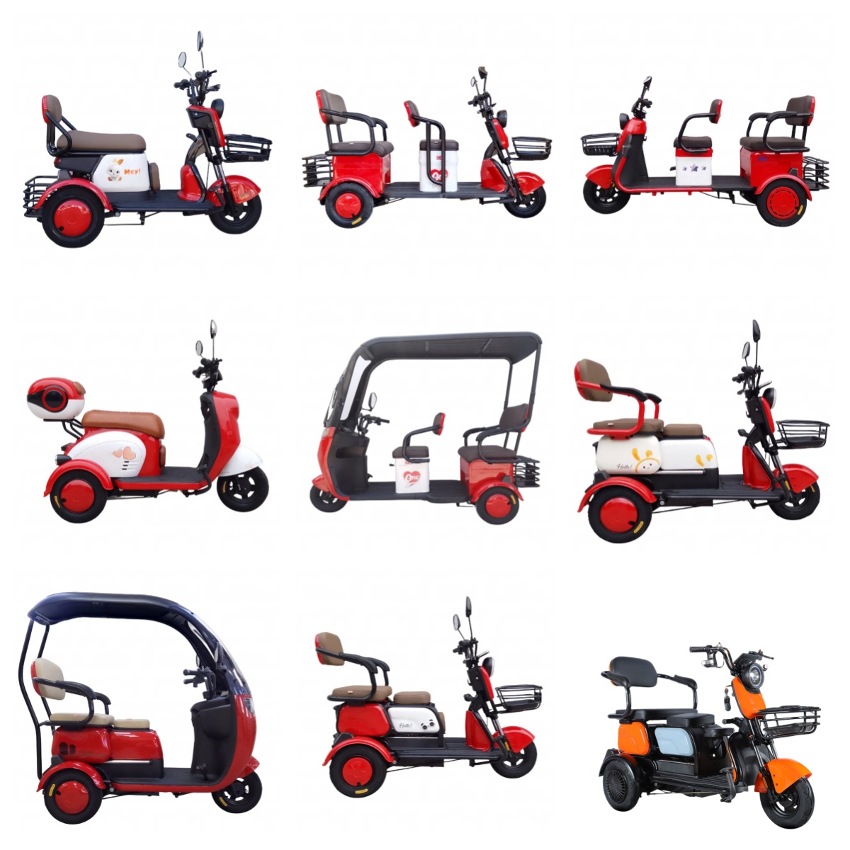 New Electric Bicycle Three Wheel Electric Tricycle for elderly/parents Four Seats Electric Tricycle Safe and Durable