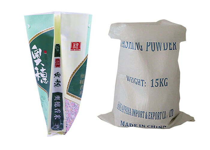 Moisture Proof 25 Kg Rice Bags Polyethylene Sacks Single / Double Folded