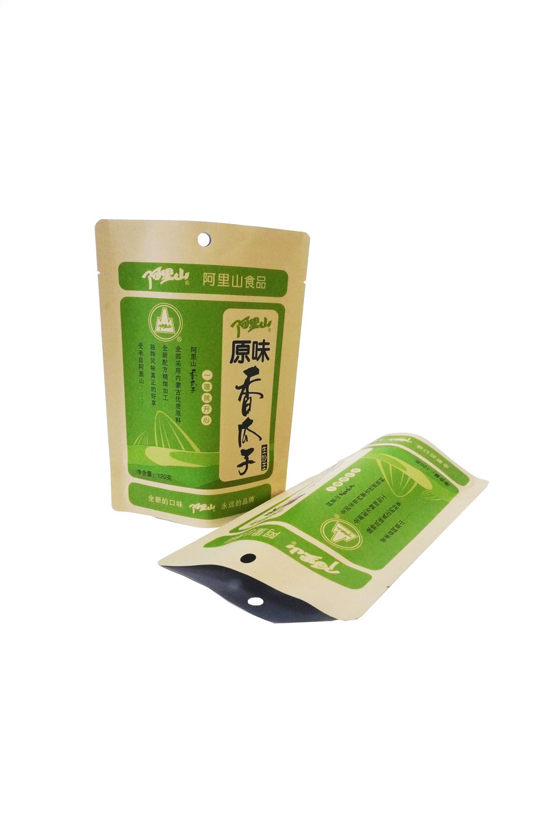 Eco Friendly Stand Up Kraft Paper Bag For Sunflowers Seeds Packing