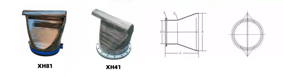 DIN Flanged Rubber Check Valve Duckbill Equal Head Wear Resistant Non Return