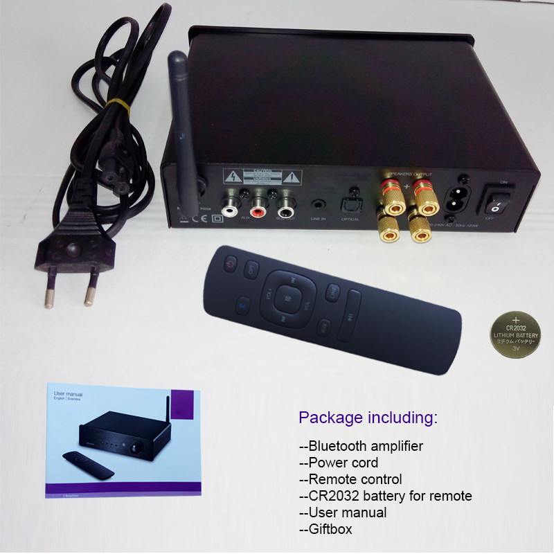 2 Channel Home Theater Wireless Audio Amplifier Class D Amp With Subwoofer Output