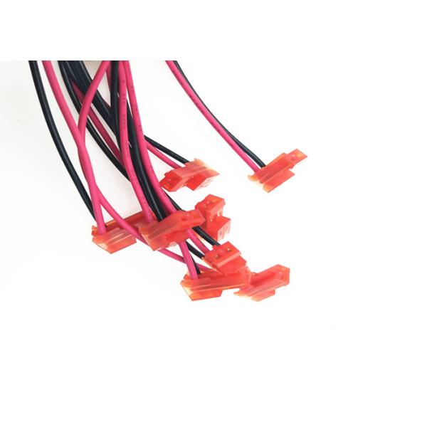 30V Electronic Custom Wire Harness 2.54mm Pitch Red Connector With 3mm Strip Cable