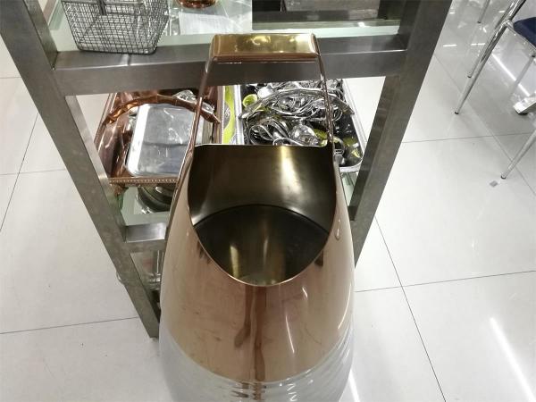 Rose Gold Stainless Steel Champagne Commercial Buffet Equipment With Handle , Heavy Duty Wine Bucket