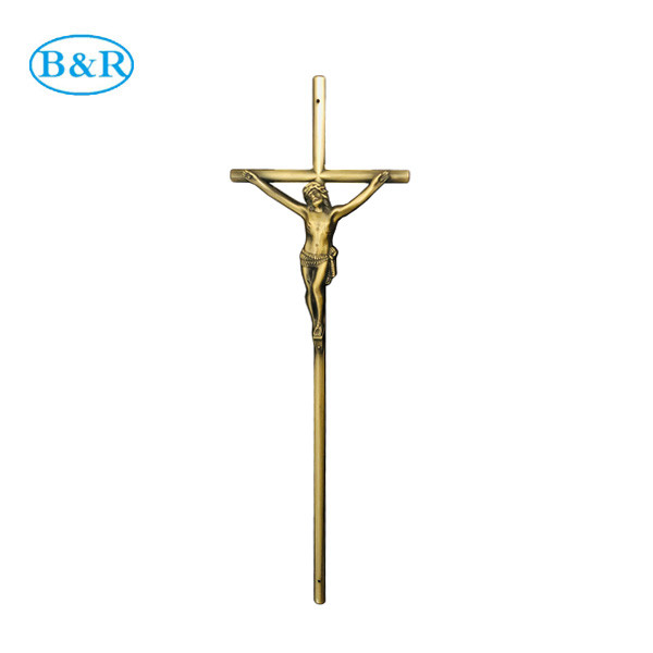 D070 Cheapest funeral coffin cross zamak casket crucfix for wooden cofani