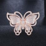Fashion Colorful Butterfly CZ Gold Ring For Women Girls Fashion Engagement