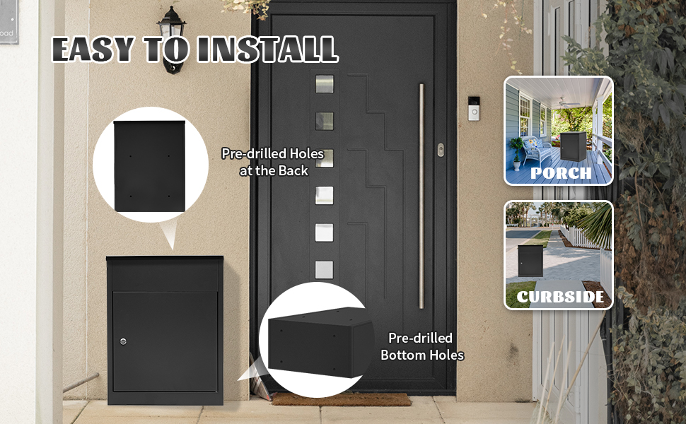 Galvanized Steel Parcel Mailbox for Outside Extra Large Package Delivery Post Mount