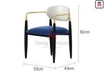 Stainless Steel Combine Metal Structure, Velvet / Leather Upholstered Arm Chair
