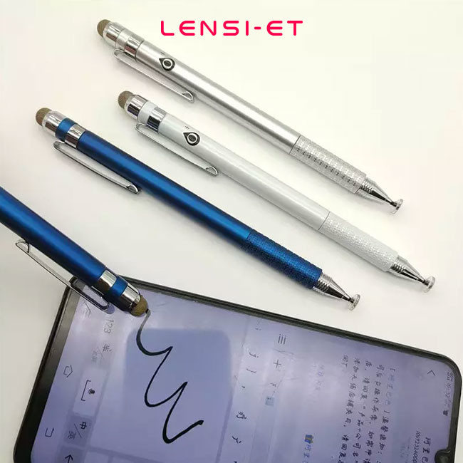 2 In 1 Passive Touch Pen Silver Black Pink White Tablet Phone Touching Pen