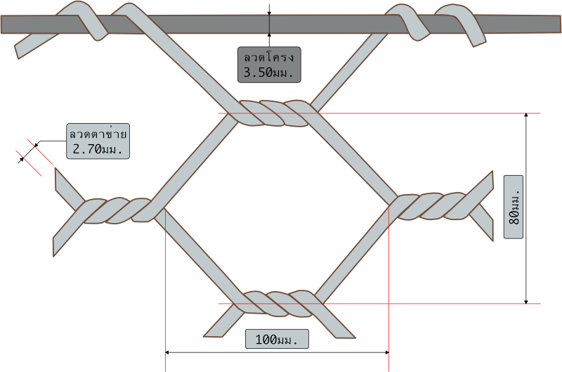 3.5mmx80x100mm Gabion Wire Mesh / Galvanized Gabion Box 2x1x0.5Mx2.7mm