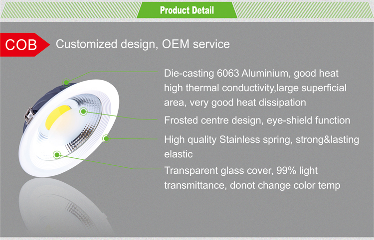 115mm indoor lighting LED COB downlight 10W