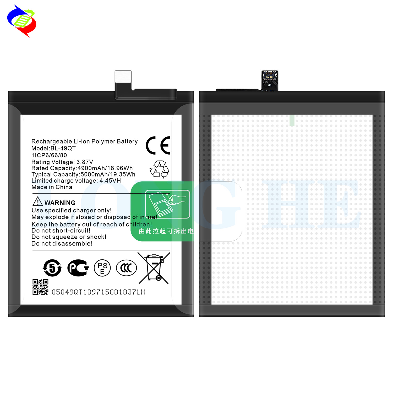 Original Capacity Polymer Lithium Battery BL-49QT for Tecno Camon 20 Premier CK9n