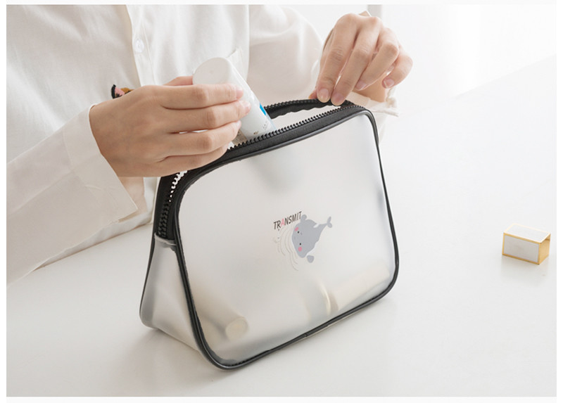 Clear Matt Toiletries Portable Traveling PVC Cosmetic Bag