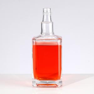 China Hot Stamping 500ml 750ml Cube Vodka Alcohol Spirits Liquor Whisky Wine Glass Bottle wholesale