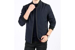 China Polyester Water - Resistant Men's Bomber Jackets Rib - Knit Standing Collar wholesale