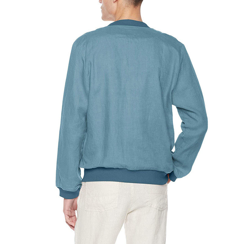 100% Linen Pilot Mens Flight Bomber Jacket Lightweight Multi Colored