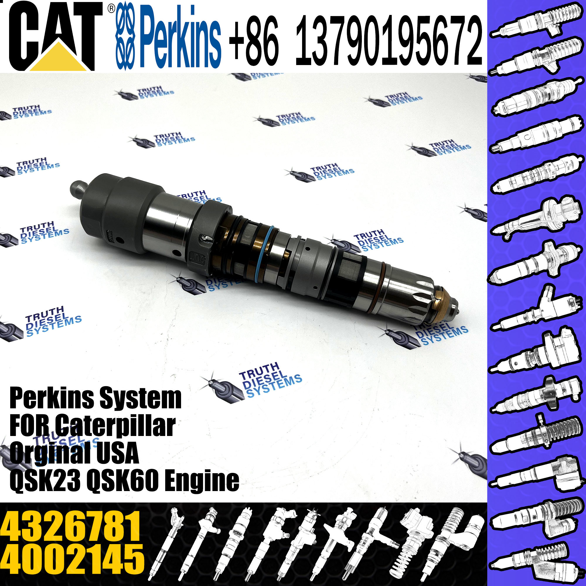 Automobile Bosch Cummins Injectors K60 QSK60 QSK45 4002145 4087894