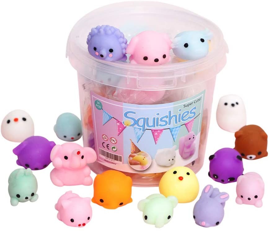 50PCS TPR Mini Animal Squishy Stress Toys Mochi's Fidget Toys For Stress Relief