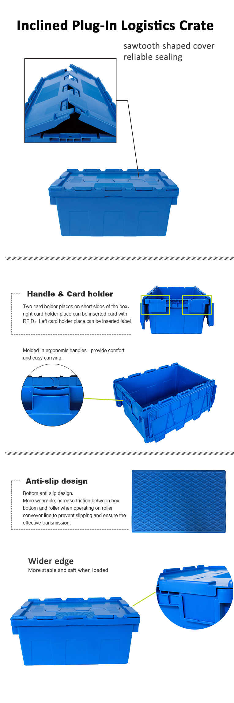 Customized Logo Rectangular Plastic Crate Box For Storage And Transportation no Foldable