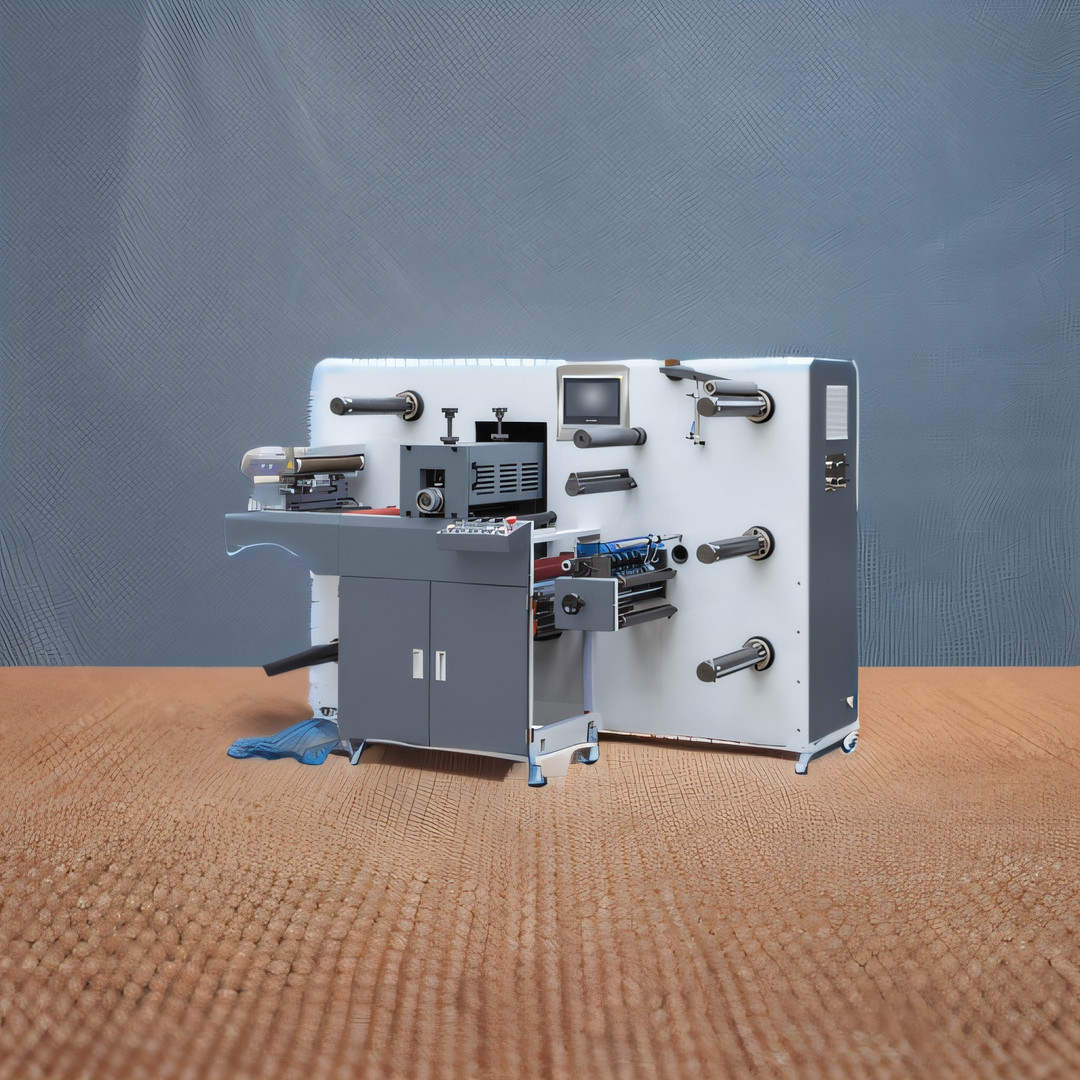INTERMITTENT SEMI ROTARY LABEL DIE CUTTING WITH TURRET SLITTING AND REWINDING MACHINE SNOWBALL WASTE REWIND ECONOMICAL