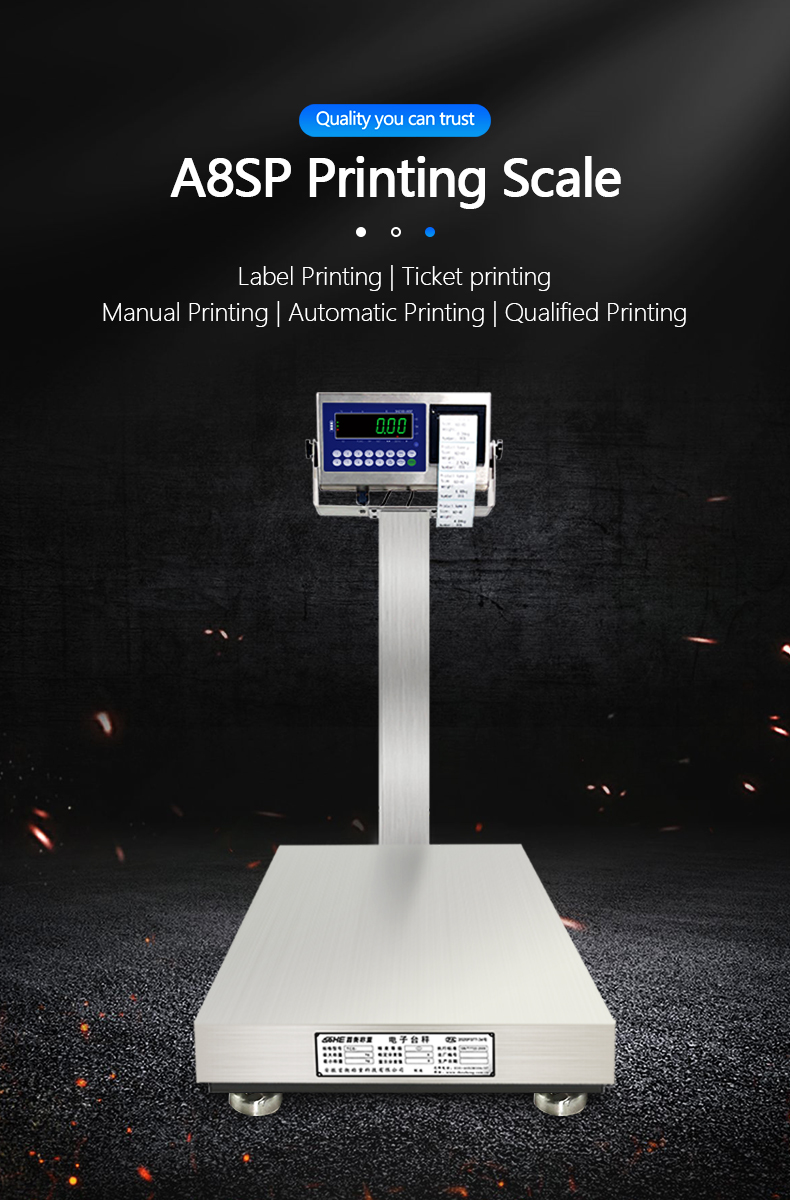 Stainless Steel LED Display Advanced A8SP Printing Industrial Platform Scale 60cm*80cm