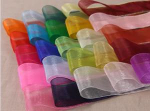 China Multicolor Organza Christmas Ribbon , Wide Organza Ribbon For Gifts Packing wholesale