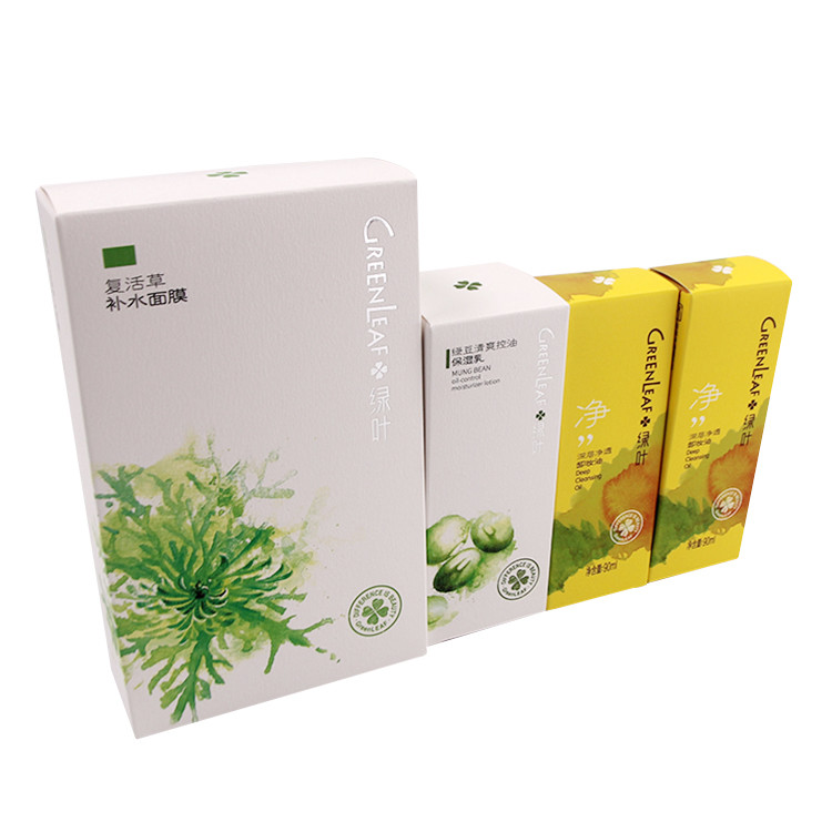 CMYK Printed Cosmetic Packaging Boxes Custom Reverse Tuck Folding Paper Box Printing