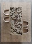Italian Hotel Restaurant Furniture Rectangular Natural Marble Stainless Steel