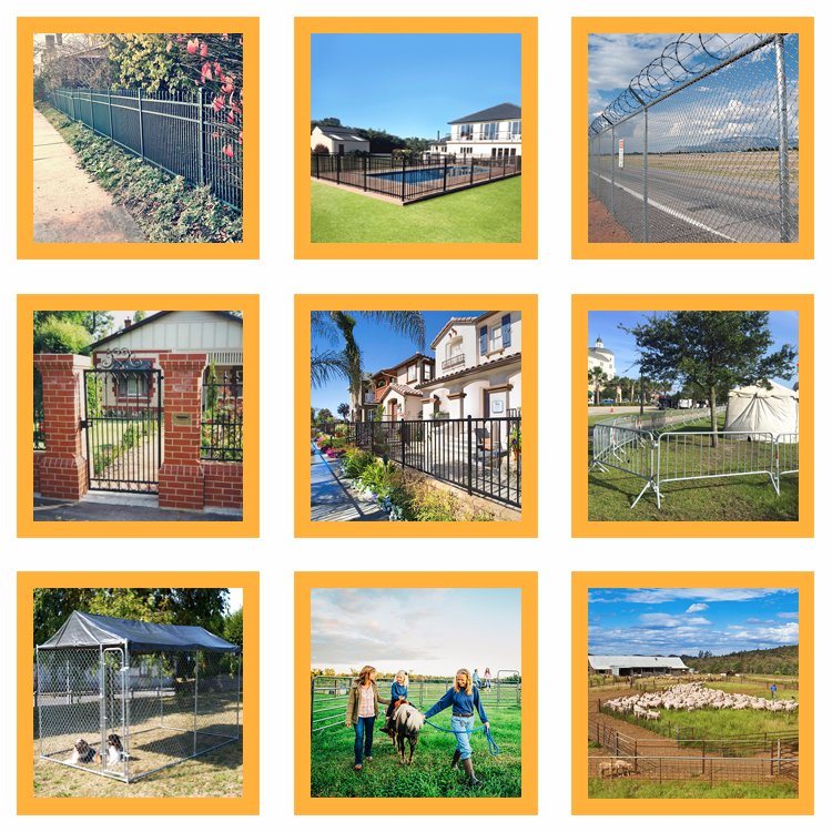 Powder Coated Steel Spear Top Garrison Secutiry Fence