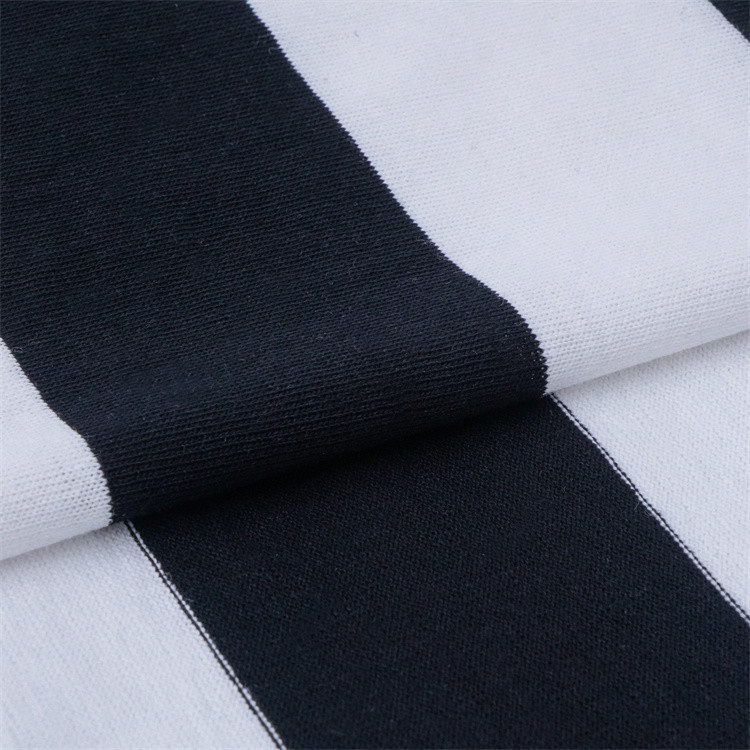 Soft And Comfortable And Sweat-Absorbent Striped Knit Fabric For Casual Wear