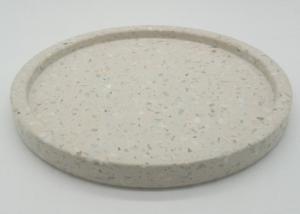 China Terrazzo Stone Serving Tray , Kitchen Serving Trays Beige Smooth Surface wholesale