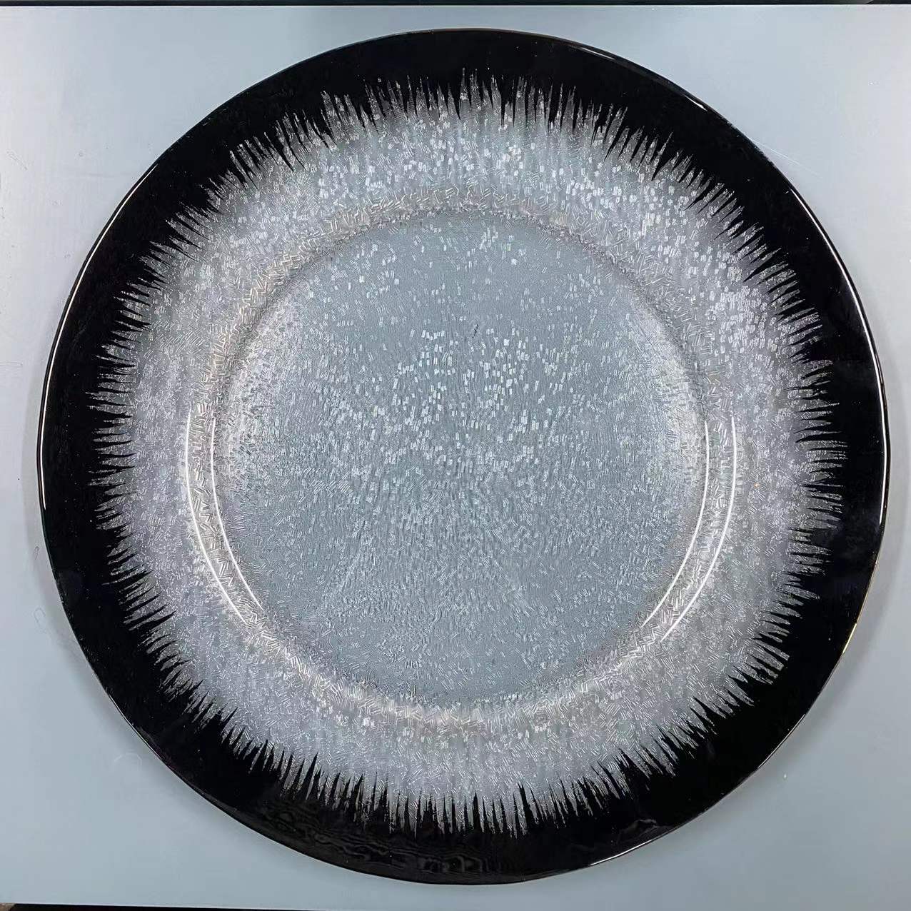 Break Resistant Round Glass Flat Charger Plate For Wedding Table Setting Disposable
