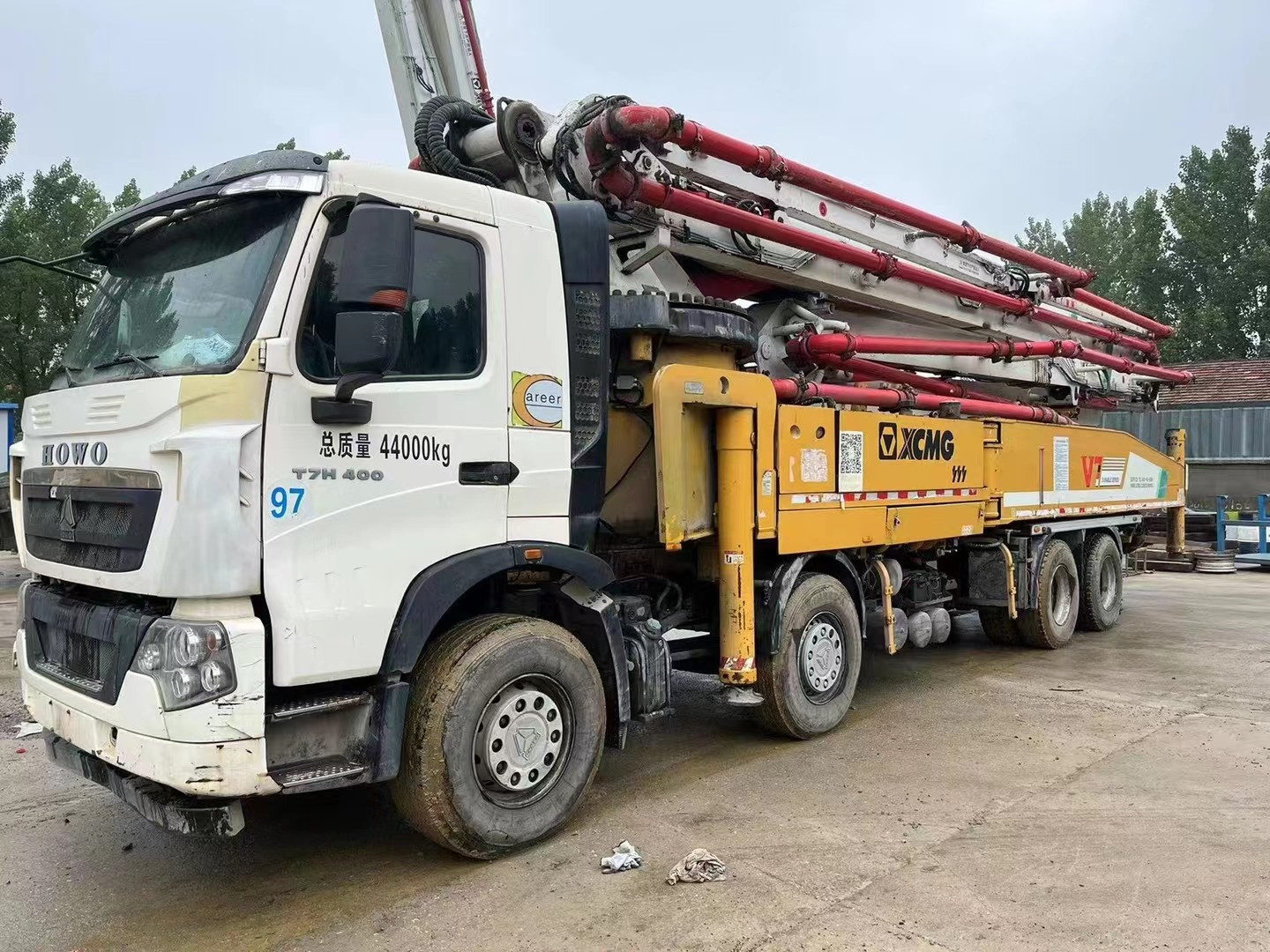 2018 XCMG HOWO 58m Used Concrete Pump Truck HB58V Semi Dry Shotcrete
