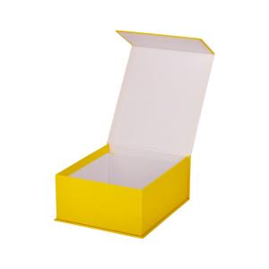 China Book Shape Yellow Paper Box Packaging Gift With Magnetic Lid wholesale