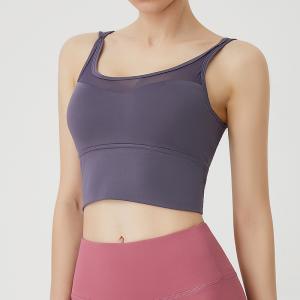 China Solid Purple Padded Seamless Yoga Bra Tank Top XL XXL wholesale