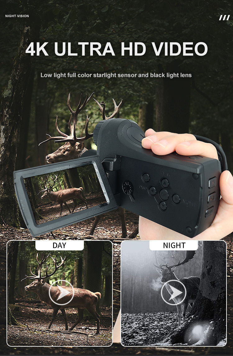 Infrared Digital Night Vision Camera handheld camera 4K HD Video 8X digital Zoom Long distance